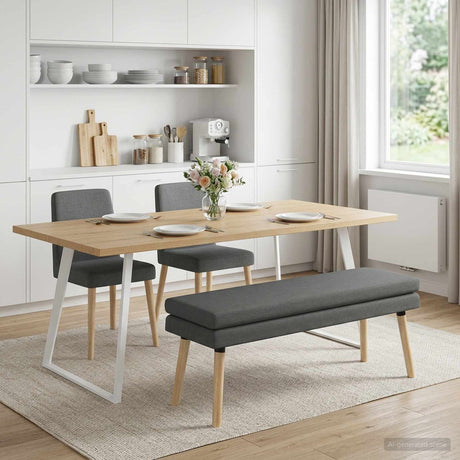 Vidaxl dubbel laagige bank donkergrijs 110 x 40 x 47 cm stof