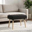 Vidaxl kanaal-geplooide bank zwart 60 x 40 x 45 cm stof
