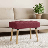 Vidaxl kanaal-geplooide bank wijnrood 60 x 40 x 45 cm stof