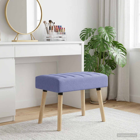 Vidaxl kanaal-geplooide bank jeans blauw 60 x 40 x 45 cm stof