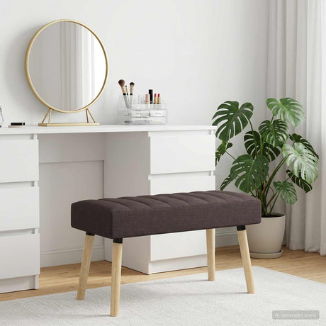 Vidaxl kanaal-geplooide bank donkerbruin 80 x 40 x 46 cm stof