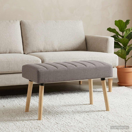 Vidaxl kanaal-geplooide bank taupe 80 x 40 x 46 cm stof