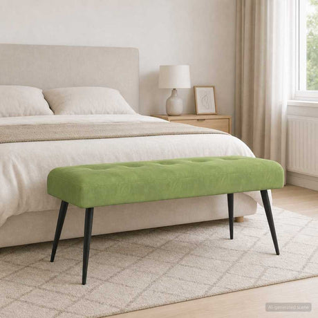 Vidaxl bank met knoopverstelling lichtgroen 110 x 40 x 46 cm fluweel