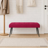 Vidaxl bank met knoopverstelling wijnrood 110 x 40 x 46 cm fluweel