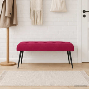 Vidaxl bank met knoopverstelling wijnrood 110 x 40 x 46 cm fluweel