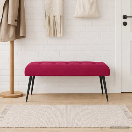 Vidaxl bank met knoopverstelling wijnrood 110 x 40 x 46 cm fluweel