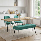 Vidaxl bank met knoopverstelling turquoise 110 x 40 x 46 cm fluweel
