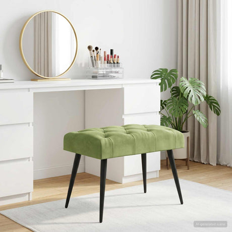 Vidaxl bank met knoopverstelling lichtgroen 60 x 40 x 45 cm fluweel