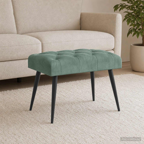 Vidaxl bank met knoopverstelling zeegroen 60 x 40 x 45 cm fluweel