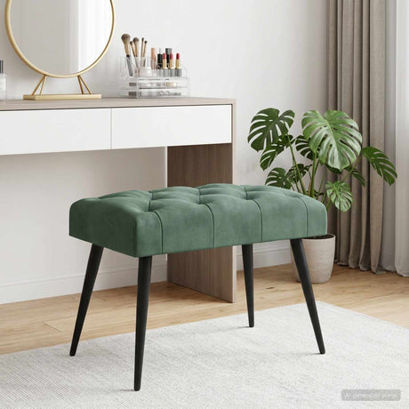 Vidaxl bank met knoopverstelling zeegroen 60 x 40 x 45 cm fluweel