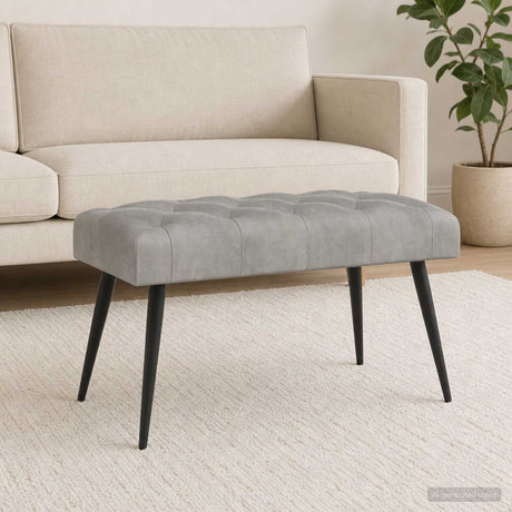 Vidaxl bank met knoopverstelling lichtgrijs 80 x 40 x 46 cm fluweel