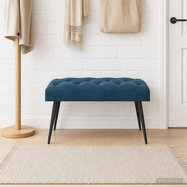 Vidaxl bank met knoopverstelling blauw 80 x 40 x 46 cm fluweel