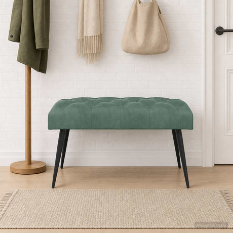 Vidaxl bank met knoopverstelling zeegroen 80 x 40 x 46 cm fluweel