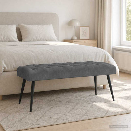 Vidaxl bank met knoopverstelling donkergrijs 110 x 40 x 46 cm fluweel