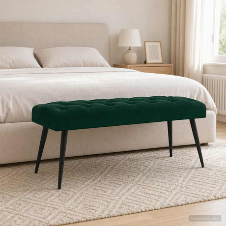 Vidaxl bank met knoopverstelling donkergroen 110 x 40 x 46 cm fluweel