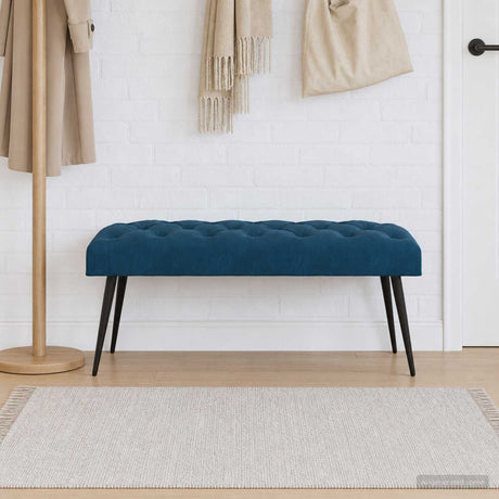 Vidaxl bank met knoopverstelling blauw 110 x 40 x 46 cm fluweel
