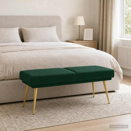 Vidaxl dubbel laagige bank donkergroen 120 x 45 x 46 cm fluweel