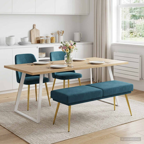 Vidaxl dubbel laagige bank blauw 120 x 45 x 46 cm fluweel