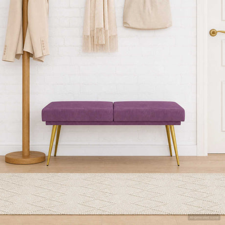 Vidaxl dubbel laagige bank paars 120 x 45 x 46 cm fluweel
