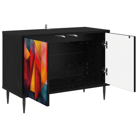 Vidaxl tv-meubel heesch 69 x 33 x 50,5 cm zwart eiken bewerkt hout