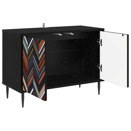 Vidaxl tv-meubel ommen 69 x 33 x 50,5 cm zwart eiken bewerkt hout
