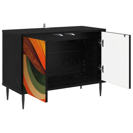 Vidaxl tv-meubel bonn 69 x 33 x 50,5 cm zwart eiken bewerkt hout