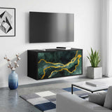 Vidaxl wandgemonteerd tv-meubel wijhe 69 x 33 x 40 cm zwart eiken