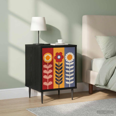 Vidaxl nachtkastje essen 2 st zwart eiken 36 x 33 x 51 cm bewerkt hout