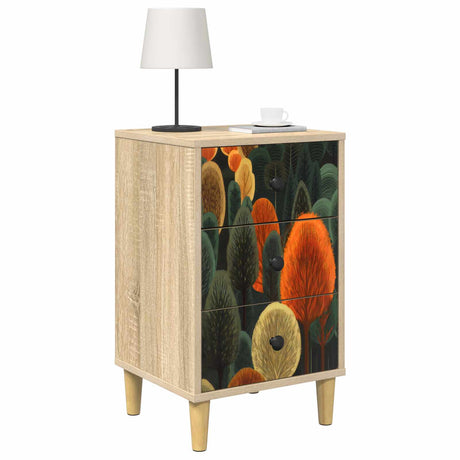 Vidaxl nachtkastje zaandam sonoma eiken 36 x 33 x 60 cm bewerkt hout