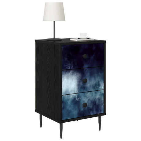 Vidaxl nachtkastje raalte 2 st zwart eiken 36 x 33 x 61 cm