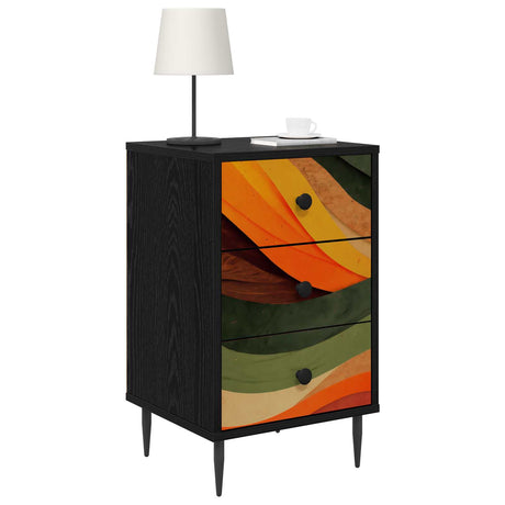 Vidaxl nachtkastje bonn 2 st zwart eiken 36 x 33 x 61 cm bewerkt hout