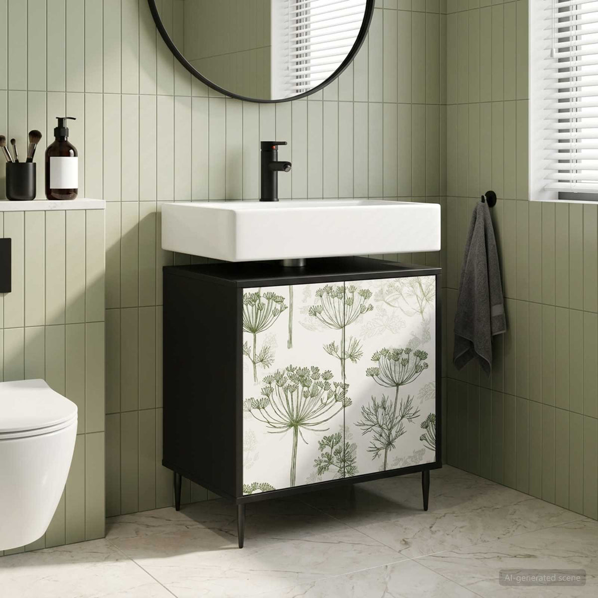 Vidaxl badkamerkast gotha zwart eiken 60 x 40 x 61 cm bewerkt hout