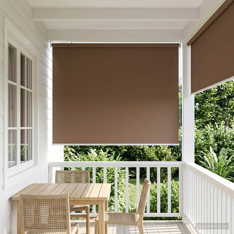 Vidaxl buitenrolgordijn uv-bescherming taupe 145 x 230 cm (b x h)