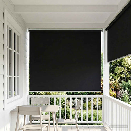 Vidaxl buitenrolgordijn uv-bescherming zwart 100 x 230 cm (b x h)