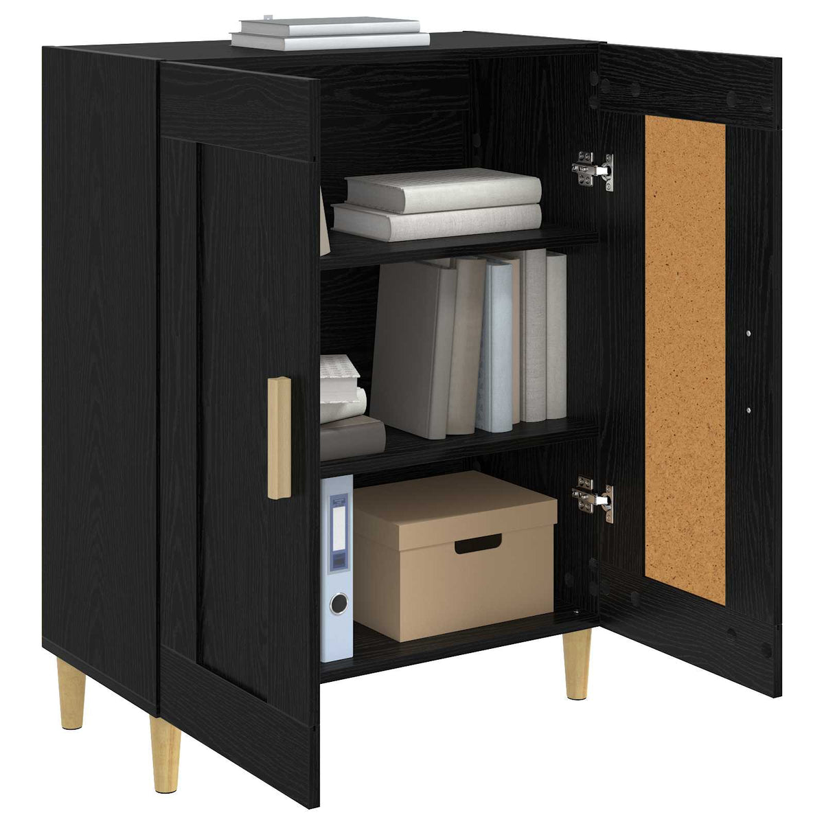 Vidaxl dressoir zwart eiken 69,5 x 34 x 90 cm bewerkt hout