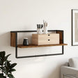 Vidaxl wandplank muurmontage oud hout 65 x 25 x 30 cm metaal pb