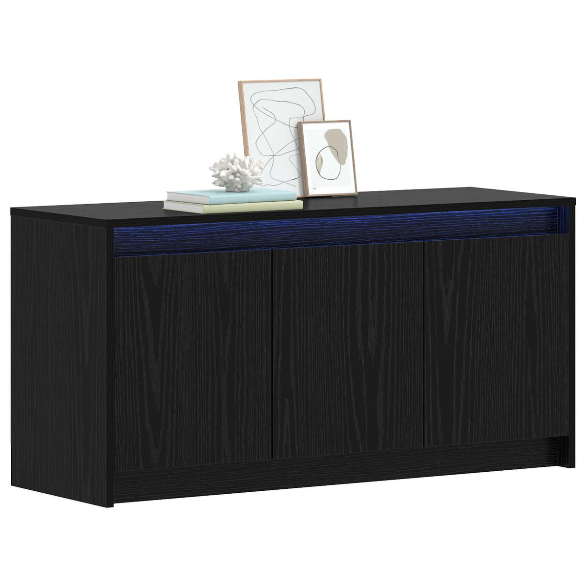 Vidaxl tv-kast 100 x 34 x 50 cm zwart eiken bewerkt hout