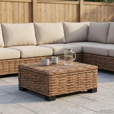 Vidaxl salontafel gendt natuurlijk rattan naturel 67 x 60 x 30 cm