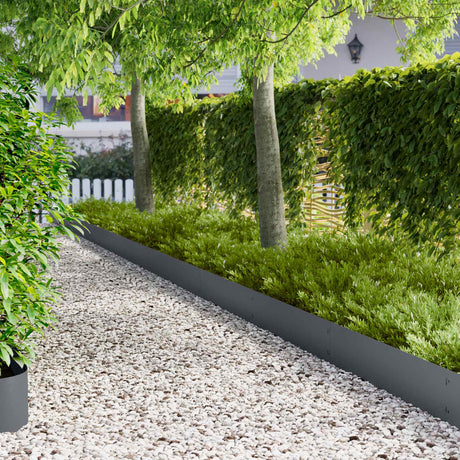 Vidaxl gazonrand 20 st 103 x 25 cm staal antraciet