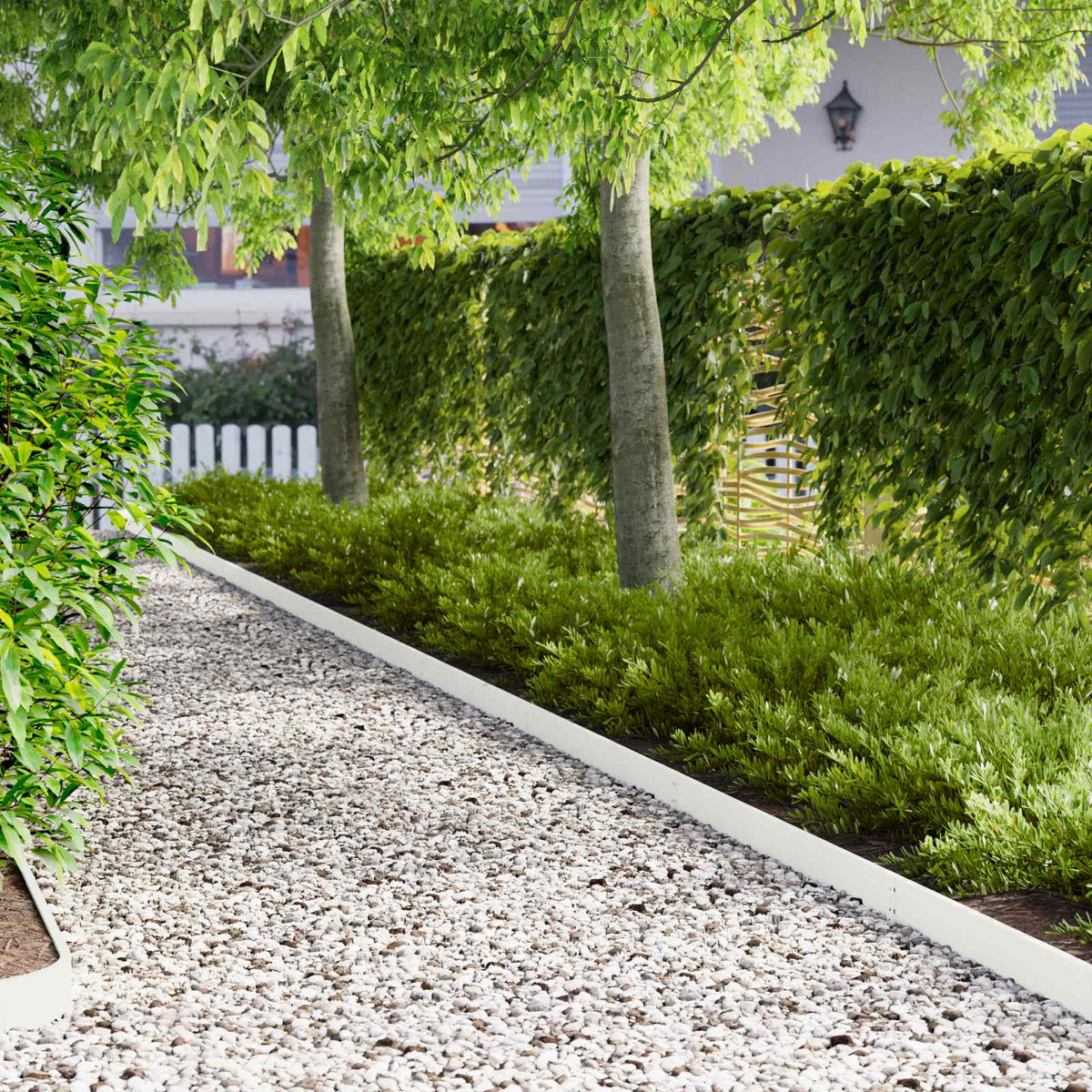 Vidaxl gazonrand 20 st 103 x 10 cm staal wit