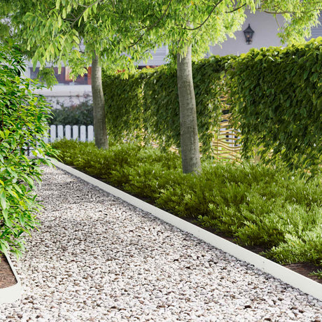 Vidaxl gazonrand 20 st 103 x 10 cm staal wit