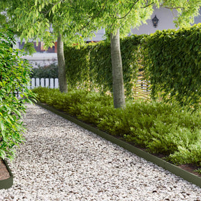 Vidaxl gazonrand 30 st 103 x 10 cm staal olijfgroen