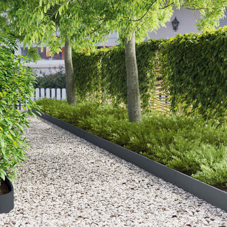 Vidaxl gazonrand 10 st 103 x 15 cm staal antraciet