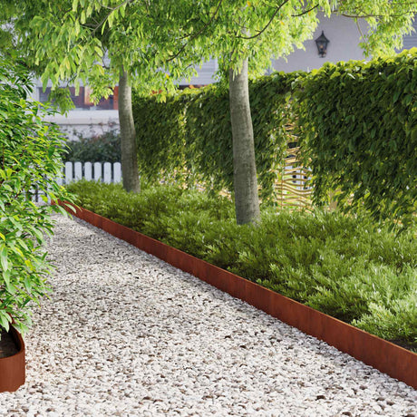 Vidaxl gazonrand met omgebogen bovenkant 10 st 103x15cm staal