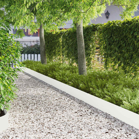 Vidaxl gazonrand 10 st 103 x 20 cm staal wit
