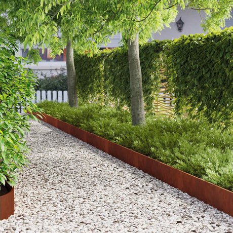 Vidaxl gazonrand met omgebogen bovenkant 10 st 103x20cm staal