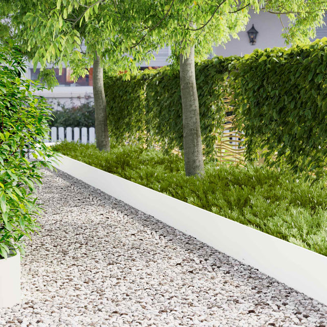 Vidaxl gazonrand 20 st 103 x 30 cm staal wit