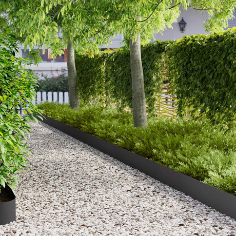Vidaxl gazonrand met omgevouwen bovenrand 20 st 103x20cm staal zwart
