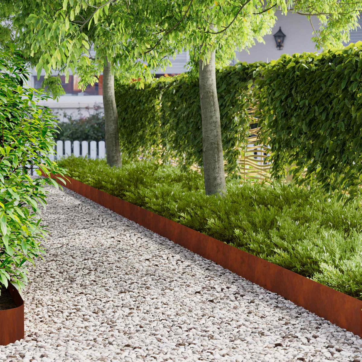 Vidaxl gazonrand 10 st 103 x 20 cm staal roestkleurig