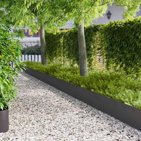 Vidaxl gazonrand met omgevouwen bovenrand 10 st 103 x 30 cm staal
